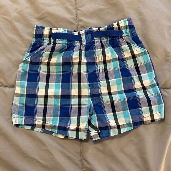 12m blue plaid garanimals shorts - Picture 1 of 2